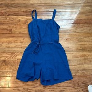 Royal Blue Linen Romper
